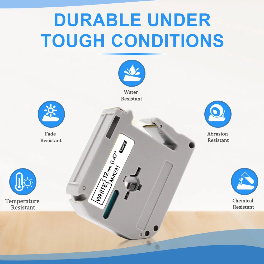 Labelwell черный на белом узоре лента MK231 12 мм для маркировки Совместимость Brother M K231 MK