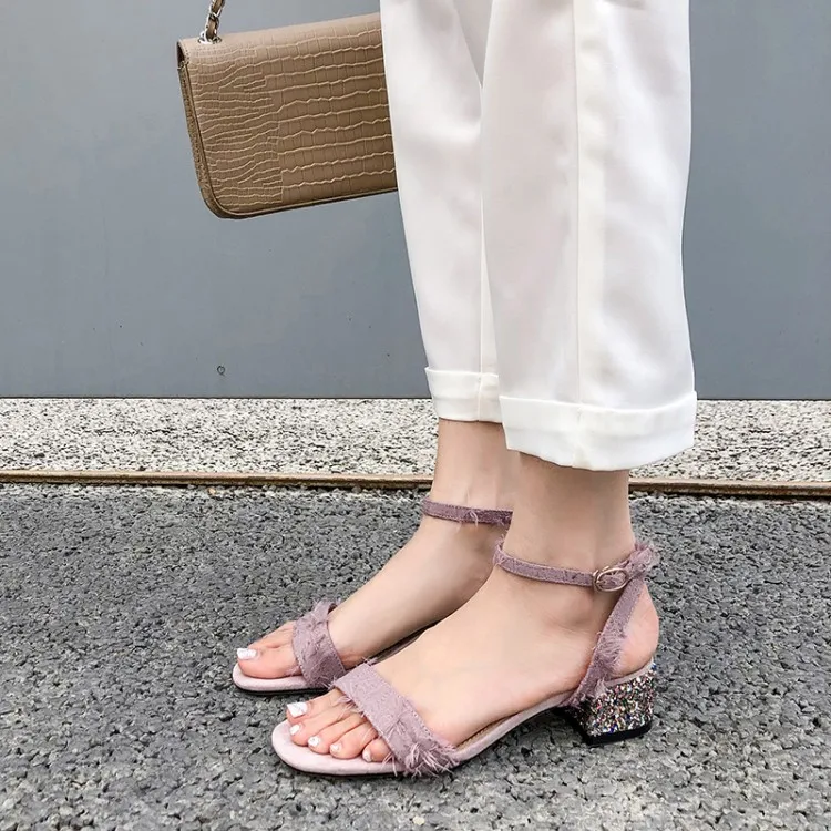 Босоножки на высоком каблуке с 8 блестками Женская обувь Женские летние