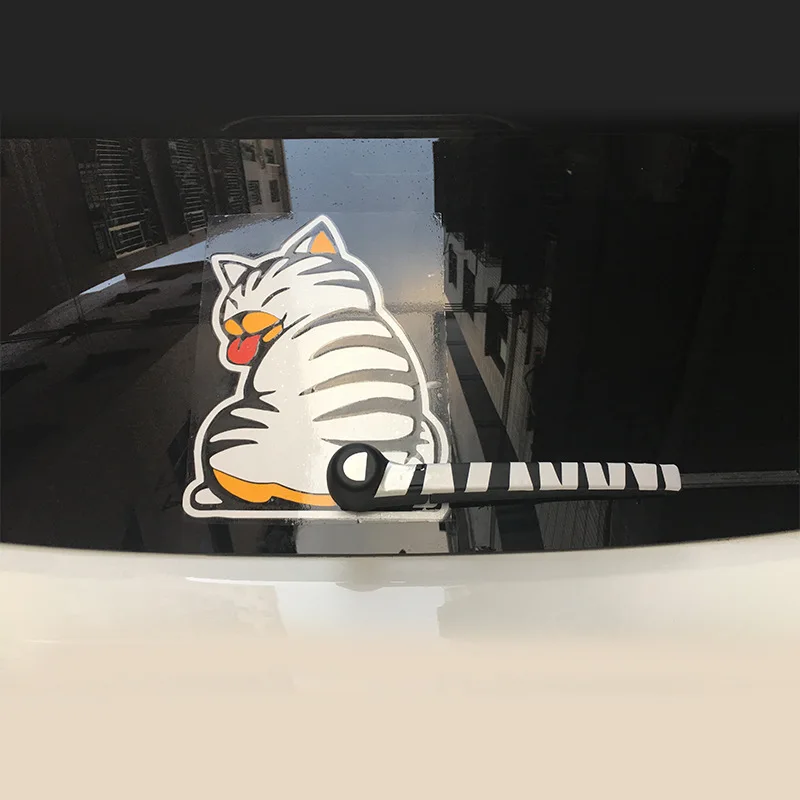 3D Cat подвижный хвост наклейка на автомобиль в виде лапы креативное мультяшное