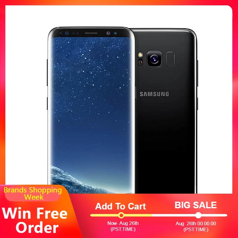 Samsung GALAXY S8 Plus + 4G LTE мобильные телефоны 6 2 &quotAndroid 7 0 Snapdragon 835 4 Гб ram 64 rom 2960x1440 12 МП