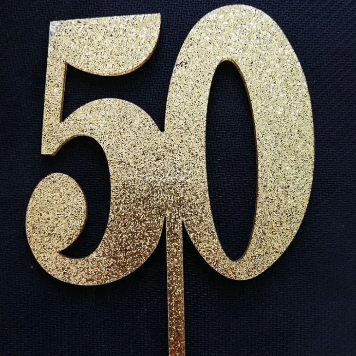 1 шт милые блестящие цифры серебро 25 золото 50 топперы для торта на день рождения акриловые украшения торта на день рождения Юбилей вечерние сувениры