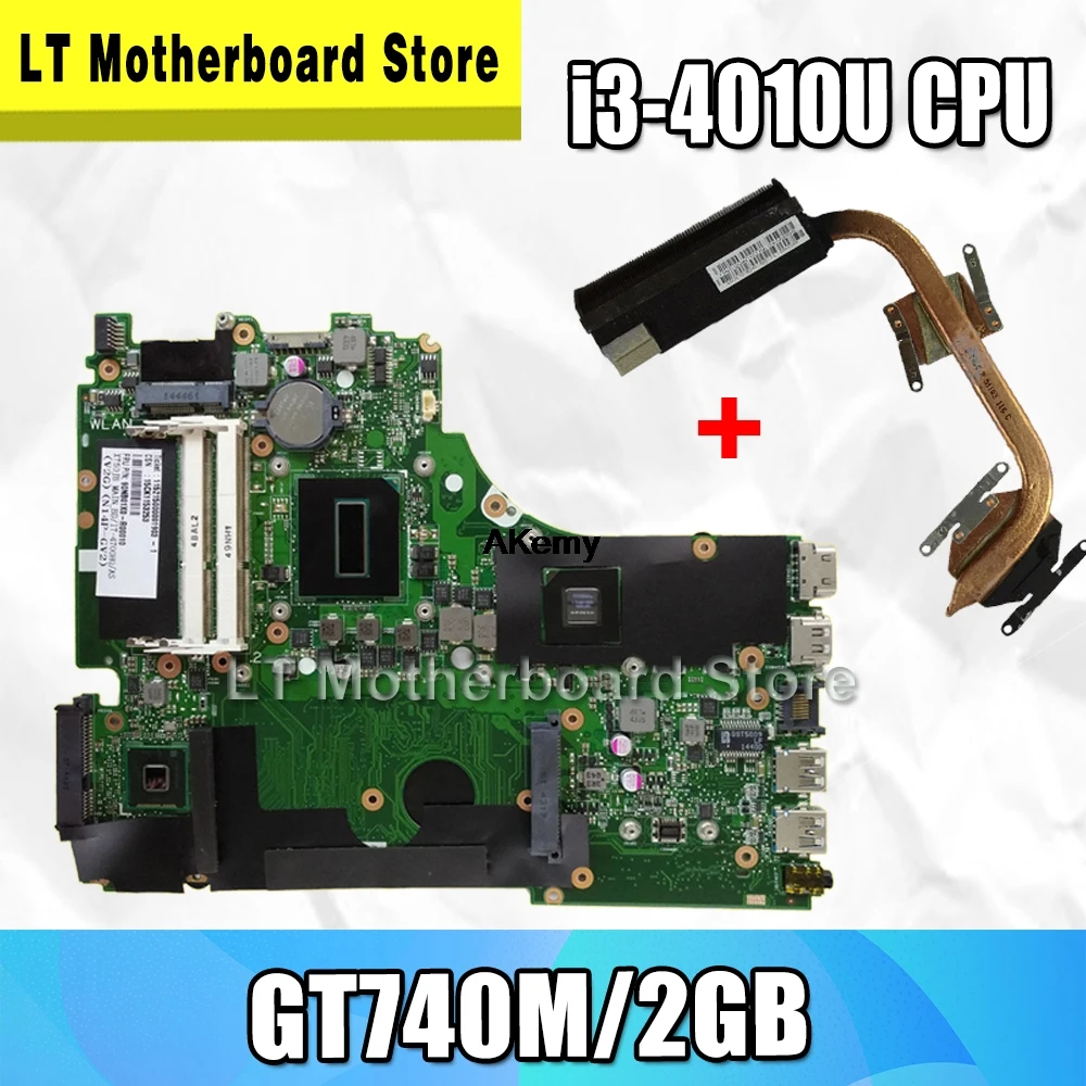 Для For Asus X750JN X750JB X750J A750J K750J материнская плата для ноутбука Mianboard i3 4010U процессор