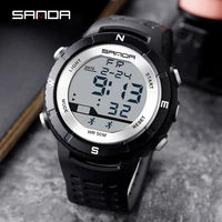 sanda new sport mens watches led electronic digital watch fashion waterproof military wristwatches clock male wristwatch 386