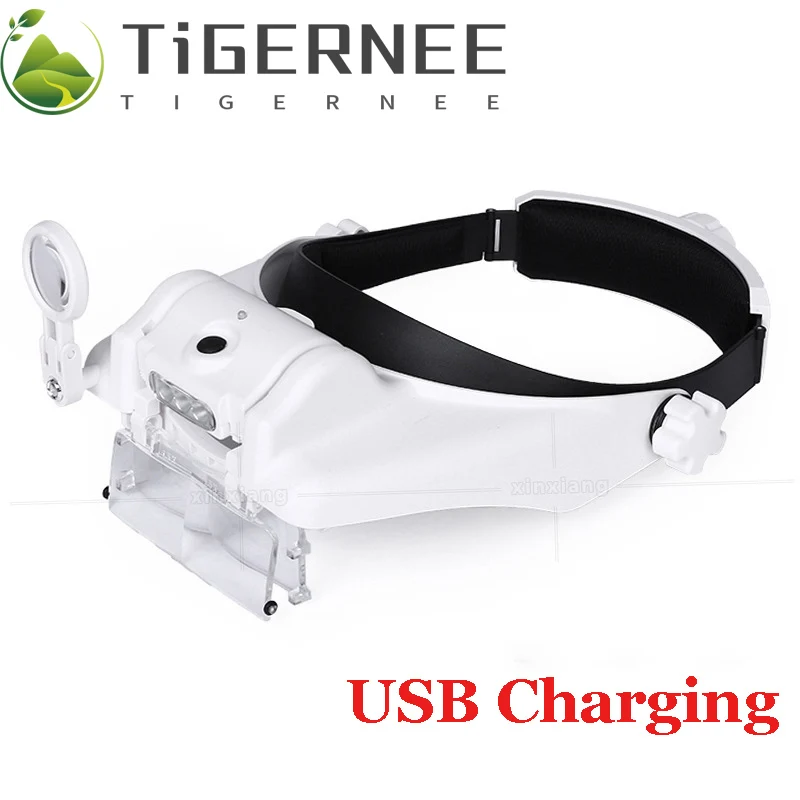 

Лупа с 3 светодиодами и зарядкой от USB, 1,5x, 2X, 8X