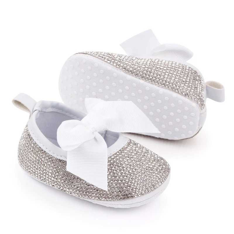 

Toddle Baby Girl Shoes Princess Rhinestone Bowknot First Walker Cotton Soft Sole Anti-slip Walking Shoes Newborn Kid Shoes