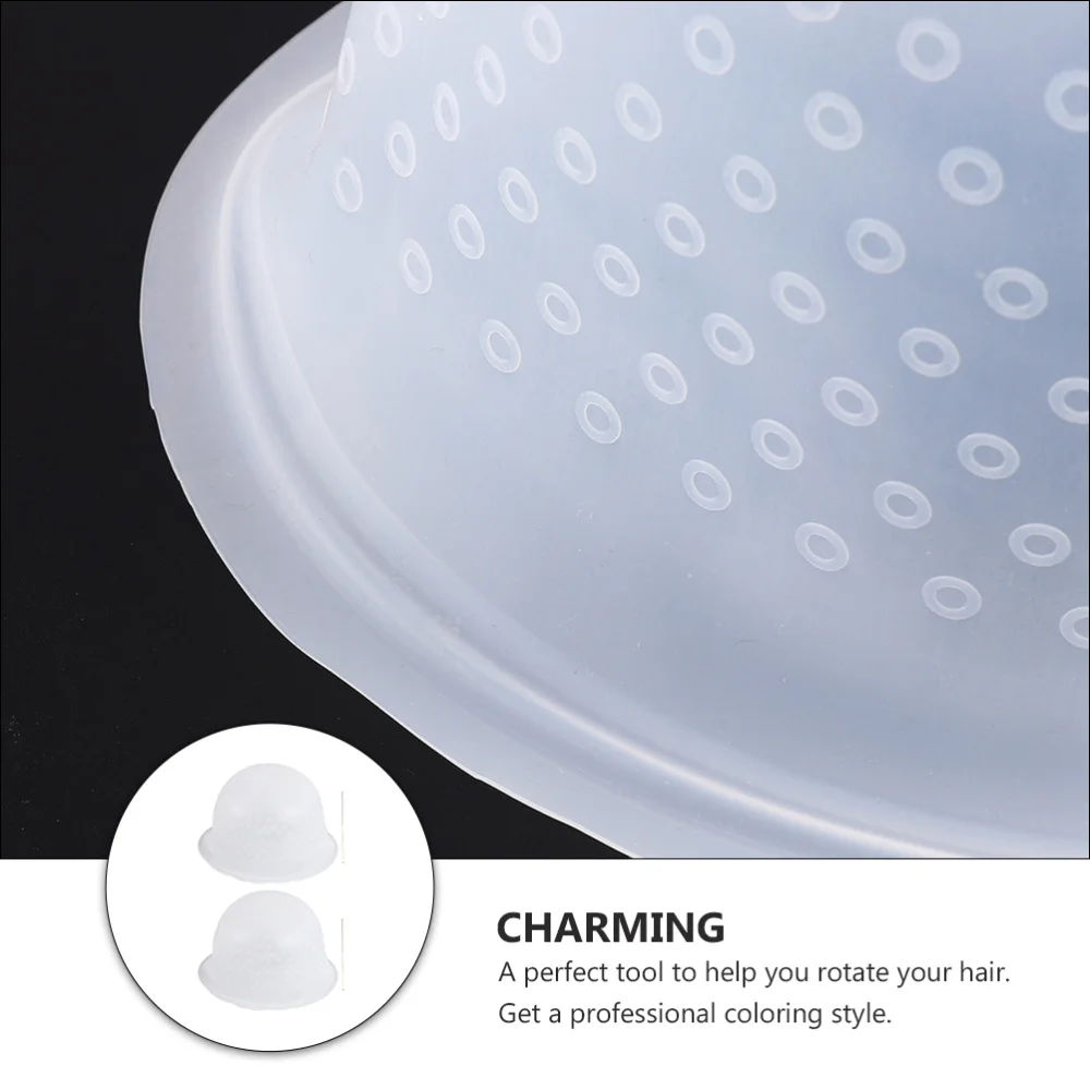 

1 Set of Hair Dye Caps Hair Salon Caps Hair Coloring Hightlight Hats (White)