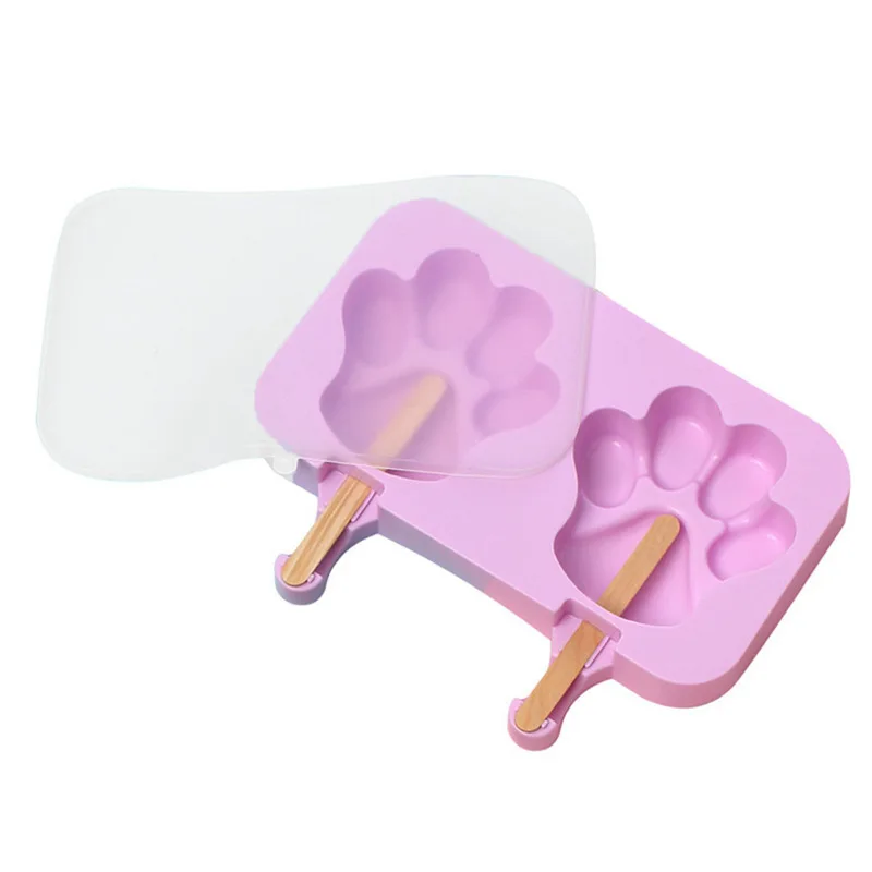 Cartoon Silicone Ice Cream Mould Children Home Homemade Popsicle Ice Cream Box DIY Dessert Mold Ice Cube tray Ice Pop Maker