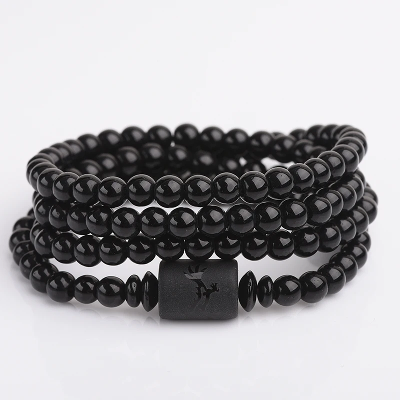 Браслет из обсидиана для мужчин и женщин пара стильных студенческих личностей