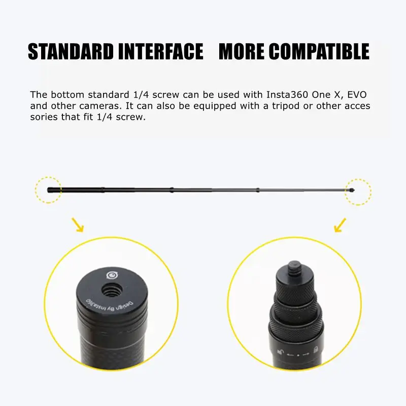 Оригинальное углеродное волокно Insta 360 One R невидимая телескопическая палка для