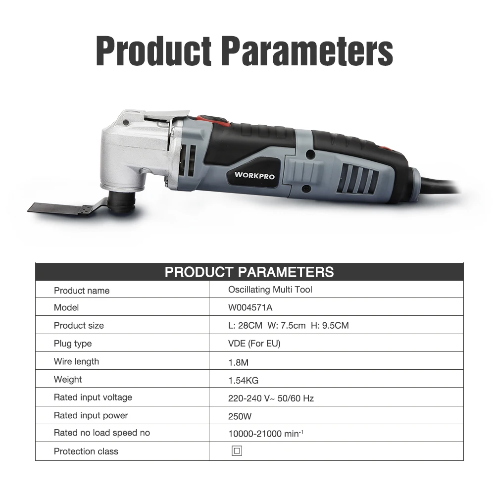 WORKPRO 250W Осциллирующий Инструмент электрический триммер пила домашний инструмент
