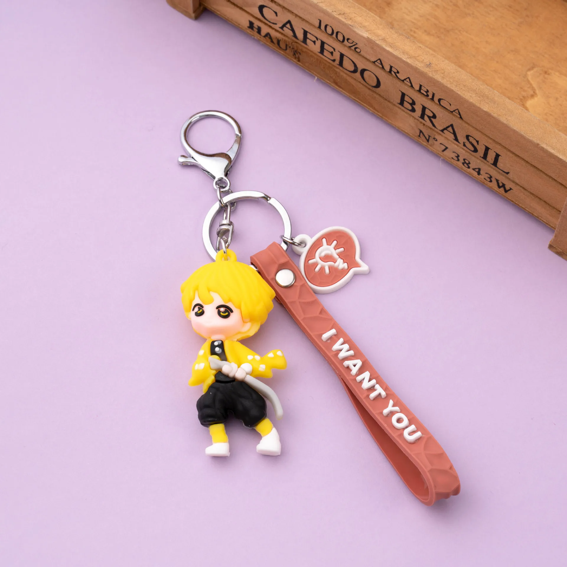 

Japan Anime Demon Slayer Tanjirou Nezuko Silicone Keychain Accessories