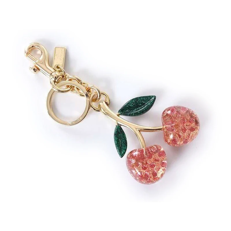 

Genuine High Quality New Crystal Cherry Key Ring Bag Pendant Women's Bag Ornaments Exquisite Car Key Ring Classics Accessories