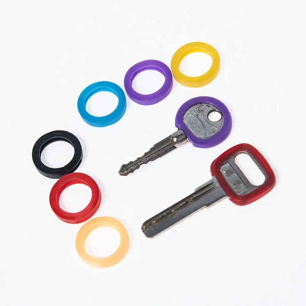 24 шт. смешанные цвета полые чехлы для ключей круглый мягкий резиновый чехол