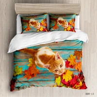 3d printed duvet cover sets animal wolf cat bed linens bedding sets with pillowcase single full size bedclothes comforter covers