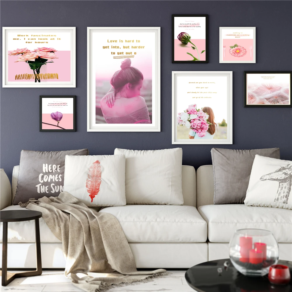 Оригинальная матерчатая постер из шелковой ткани розовый цветок тюльпана розы