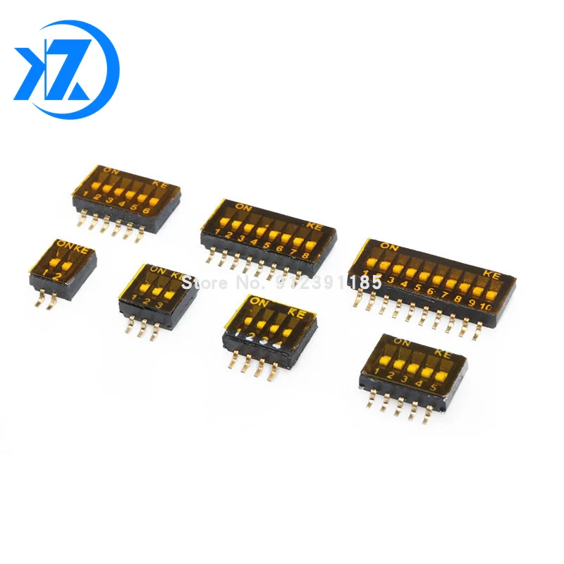 10 шт. x Переключатель SMD SMT типа слайд 1P 2P 3P 4P 5P 6P 8P 1 27 мм позиционный путь DIP черный