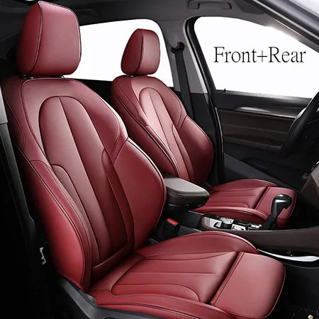Wine Кожаные чехлы для сидений автомобиля на заказ для NISSAN X-Trail Qashqai SYLPHY Geniss LIVINA March Tiida Teana чехлы для сидений автомобилей - Название цвета: Wine