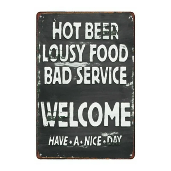 

Metal Tin Sign Funny Welcome Sign Bar Pub Home Vintage Retro Poster Cafe Art