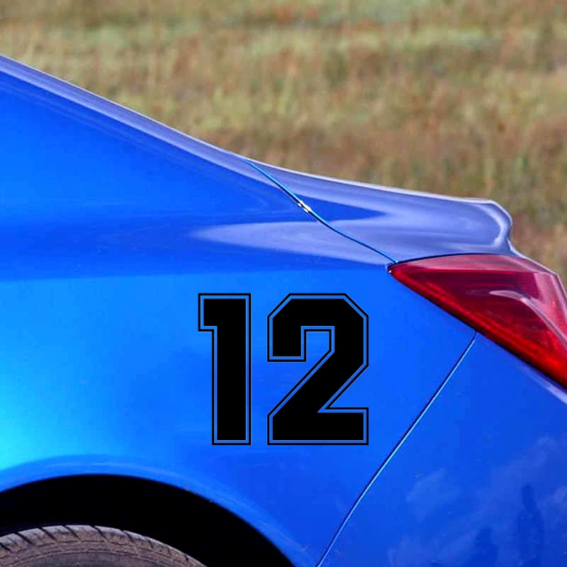 

10*9cm racing number 12 Car-Sticker Automobiles Motorcycles Window Bumper Laptop Vinyl Decal PVC Decorative Goods