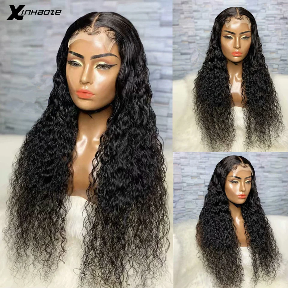 

Малазийские волнистые волосы Remy 5x5 ''из искусственной кожи, на шнуровке, передние парики из человеческих волос для женщин, 150% бесклеевые пари...