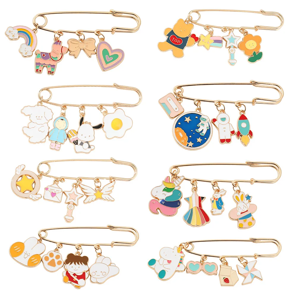 

Cute Dainty Cloud Rainbow Unicorn Color Enamel Pin Custom Brooches Bag Lapel Pin Colorful Badge Diy Jewelry Making Findings