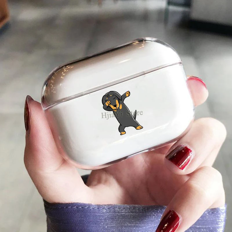 

Забавный чехол для наушников Dabbing Dachshund Doxie для AirPods Pro, прозрачный защитный чехол для Airpods Pro, зарядное устройство
