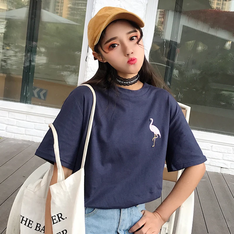 

T-shirt girl ins super fire short sleeve same fashion Korean loose student ulzzang versatile hiphop clothes