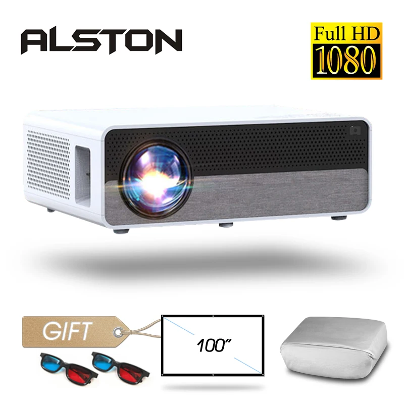 ALSTON Q9P Full HD 1080P проектор 4K 5500 люмен кинотеатр для домашнего кинотеатра Bluetooth Android WiFi