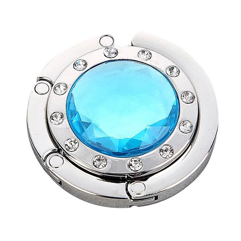 Blue Крючок Портативный Волшебный крючок сумка складная вешалка Прочный Стол Держатель кристалл сплав крючок для сумки вешалка для домашнего хранения - Цвет: Blue