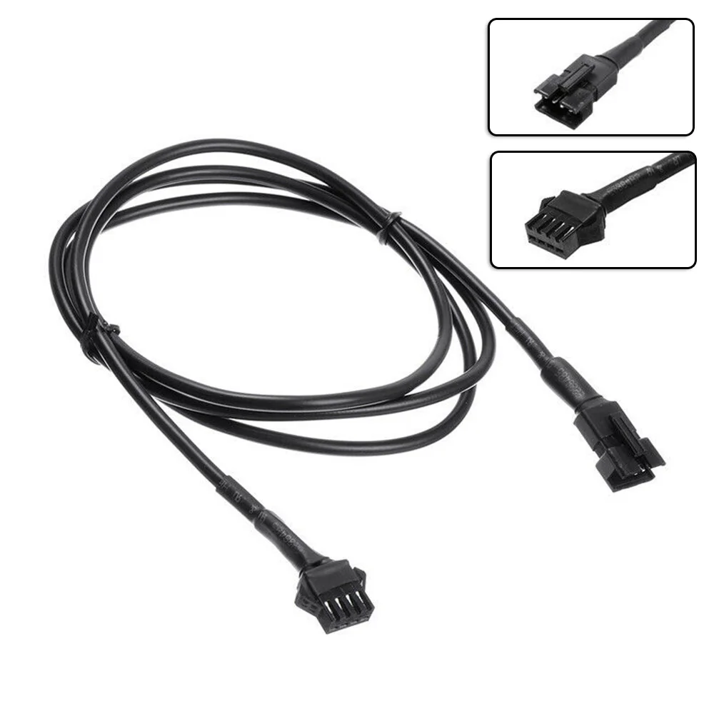 

Black Cable Extension 4pcs Car Auto Connector For RGB LED Ambient Light Durable
