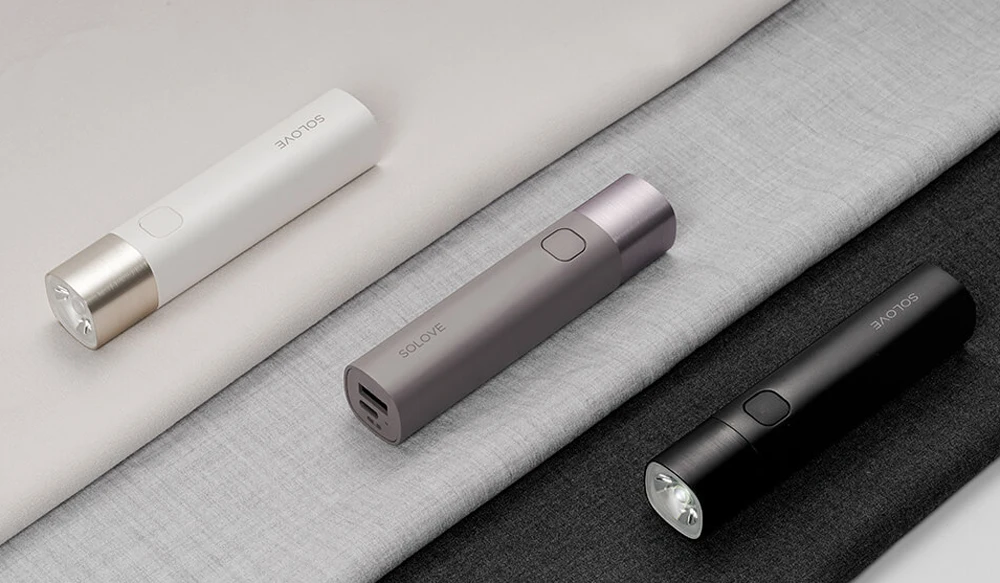 Xiaomi SOLOVE портативный фонарик USB зарядки для мобильных устройств перезаряжаемый яркий EDC фонарик 3000 мАч светодиодный фонарик для велосипеда