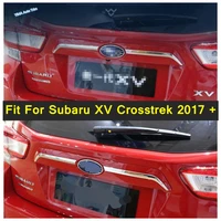 lapetus car rear trunk cover tailgate door upper decoration strip trim bezel 2pcs for subaru xv crosstrek 2017 2021 accessory