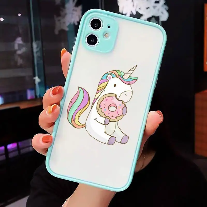 

unicorn Rainbow fart cute animal Phone Cases matte transparent For iphone 7 8 11 12 plus mini x xs xr pro max cover
