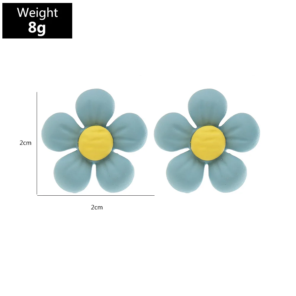 

Candy Color Flower Earrings 2021 Summer Neon Green Yellow Orange Small Flowers Statement Stud Earrings for Women Party Jewelry