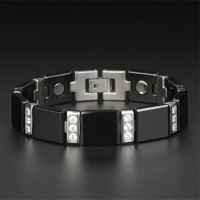 

Простой 15 мм керамический браслет из звеньев цепи для женщин ювелирные изделия очаровательные браслеты из нержавеющей стали с кубическим ц...