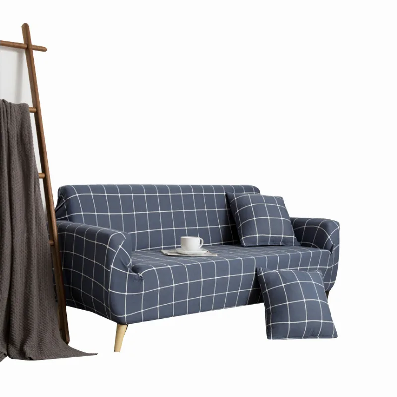 Чехол для дивана универсальный натяжной с принтом на 2-х местную диванную подушку