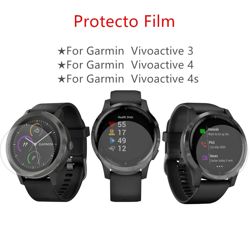 

3 шт. прозрачная ПЭТ-Экран протектор для смарт-часов Garmin Vivoactive 3 Vivoactive 4 Vivoactive 4s часы Экран Защитная крышка с защитой от царапин