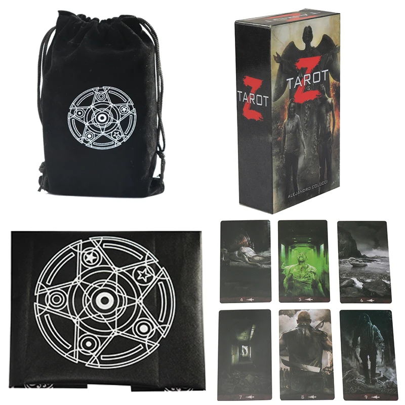 

Tarot Card Board Game Witch Divination Tarot Card Set English Version Beginner Guide Book Premium Suede Tote Bag Linen Ma Set