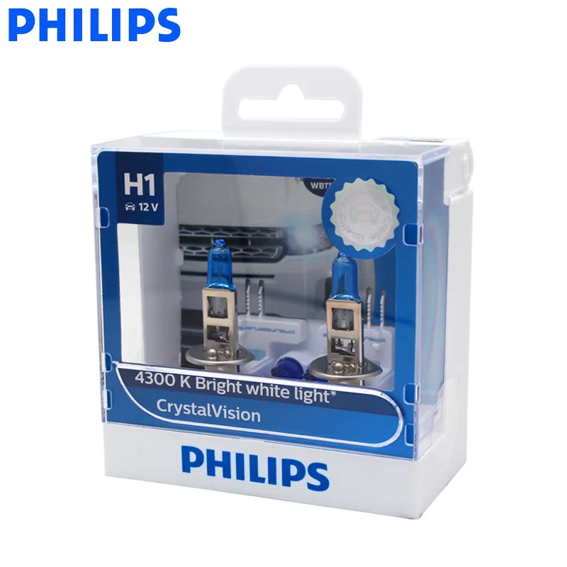 Philips H1 12 В 55 Вт Кристальное видение 4300K яркий светильник галогенные лампы