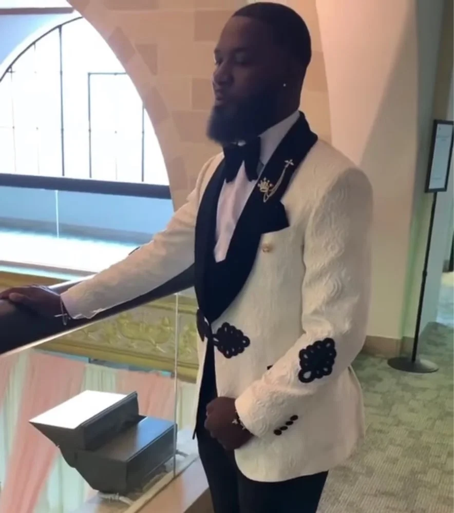 

2 шт., мужской костюм из блейзера и брюк с принтом