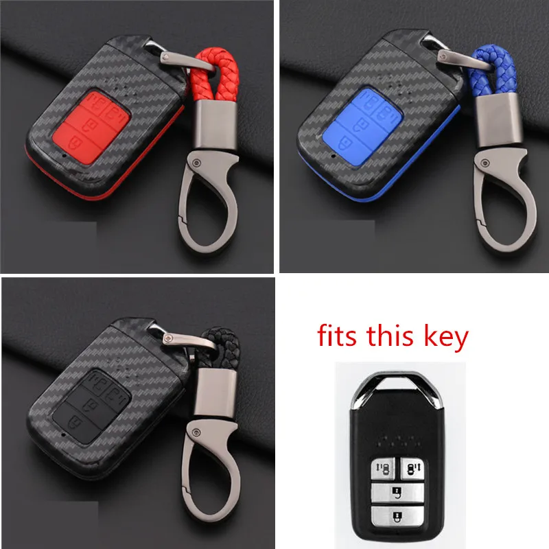 Чехол для автомобильного ключа из ABS-углеродного волокна и силикагеля Honda Civic CR-V