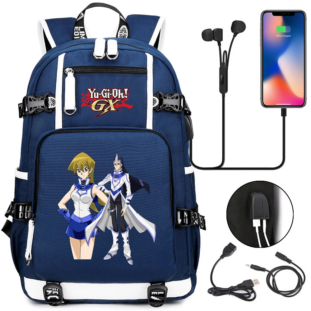 

Аниме Yu-Gi-Oh! Рюкзак для ноутбука с USB-зарядкой и наушниками