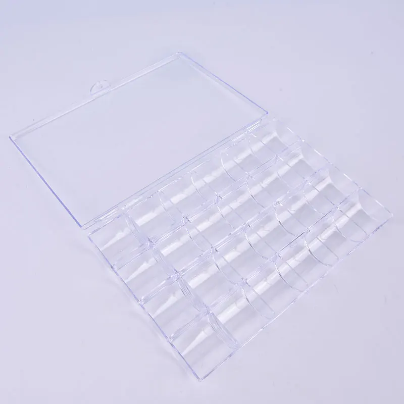 

24 Grid Clear Box Plastic ring Jearrings Box Nail Art rhinestones Case Storage