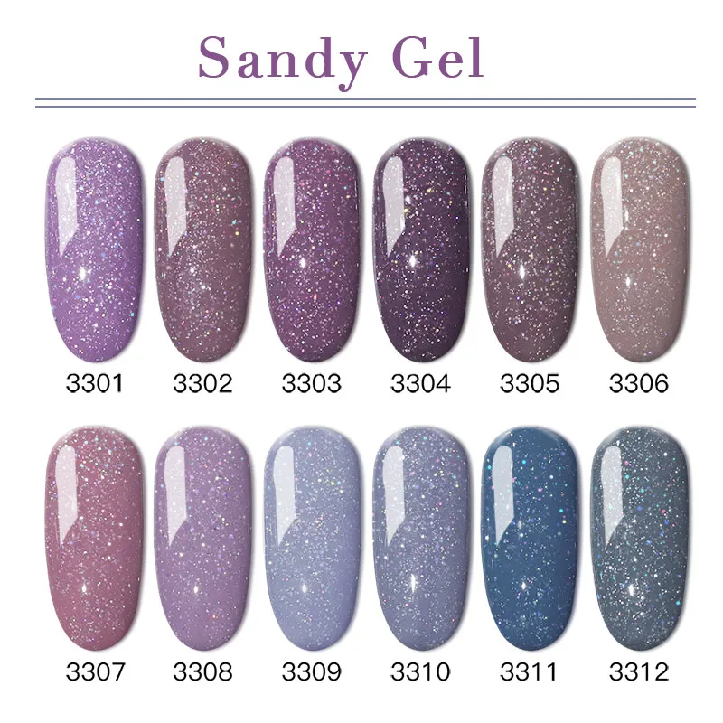 3 шт./лот голографический Блестящий песочный гель УФ светодиодный для ногтей