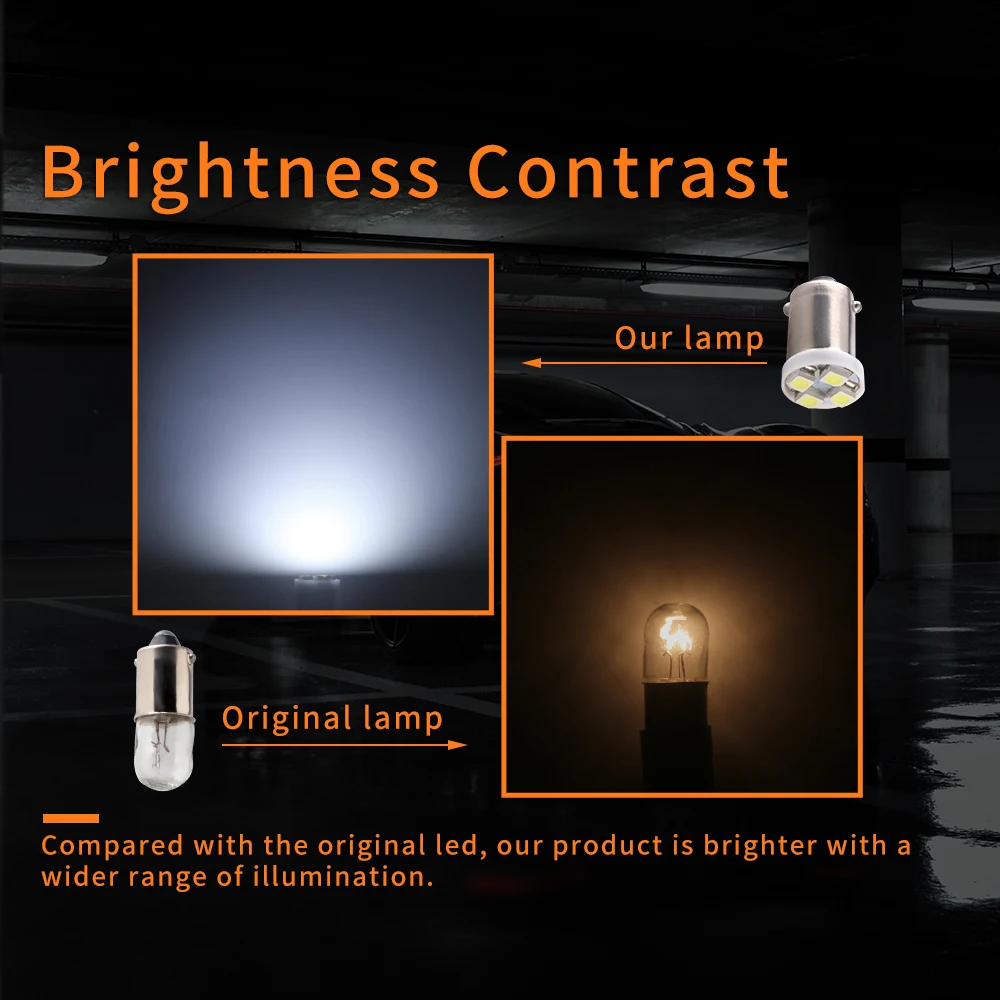 Светодиодные лампы T10 BA9S 4SMD T4W для салона автомобиля 100 шт.