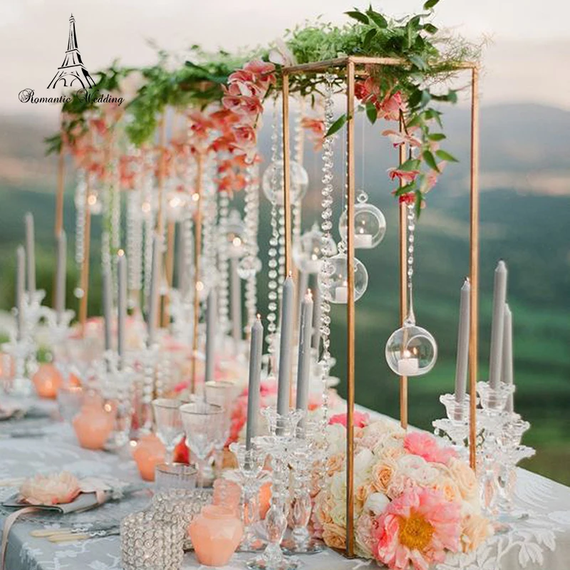 Золотая белая черная металлическая подставка для цветов свадебного украшения