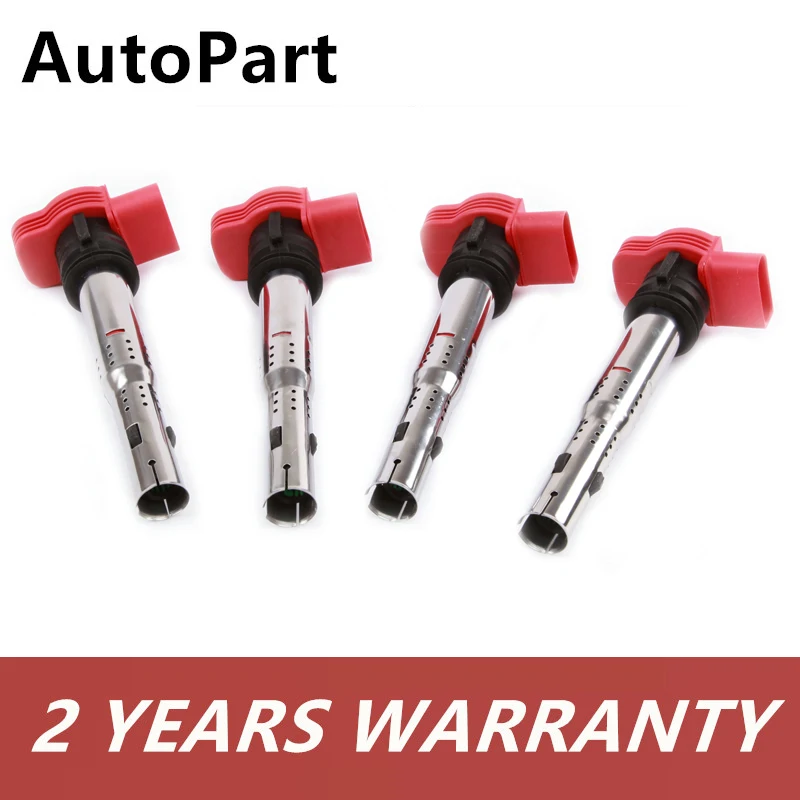 4 шт./компл. 06E905115B UF 529 Red 12 В катушки зажигания для Audi A4 A5 A6 Quattro Q5 Q7 R8 S4 S6 VW Touareg C1631 06E