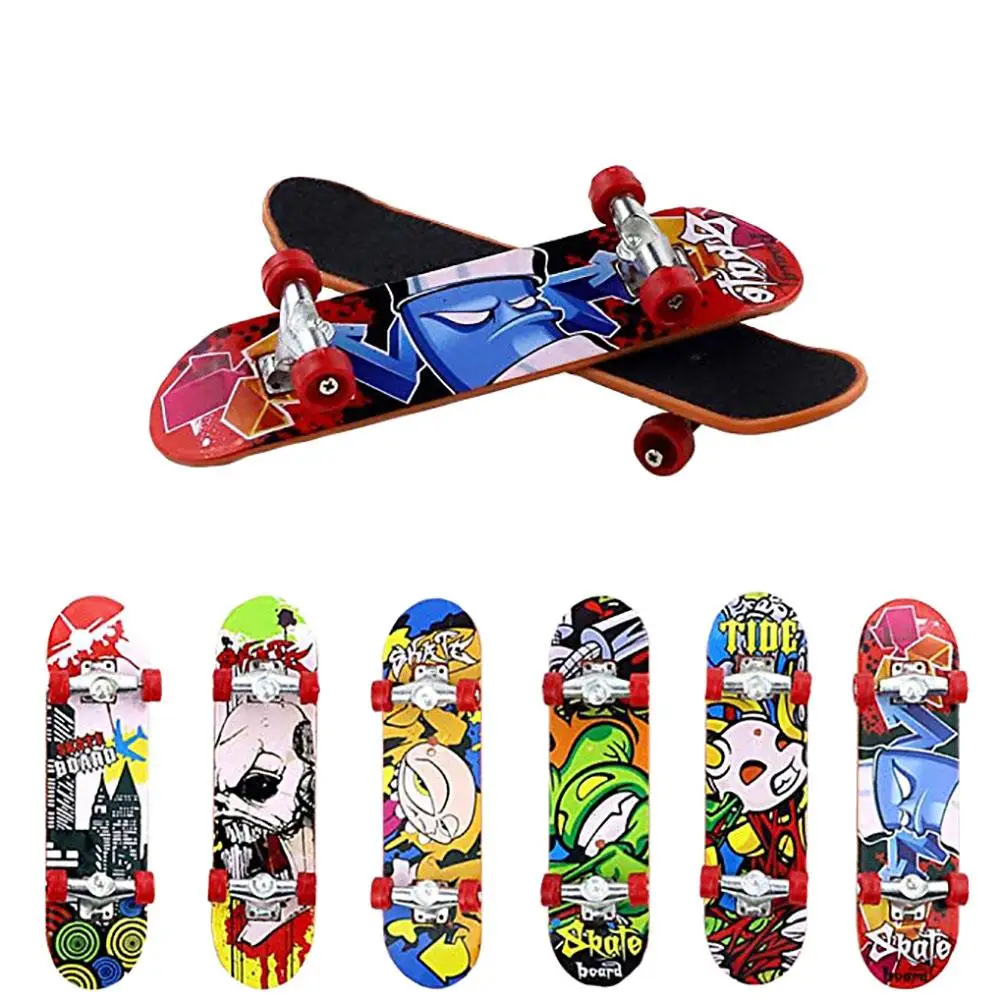 

10pcs Alloy Mini Skate Finger Scooter Fingerboard Sports Training Props For Kids Xmas Birthday Gifts Children Small Skateboard