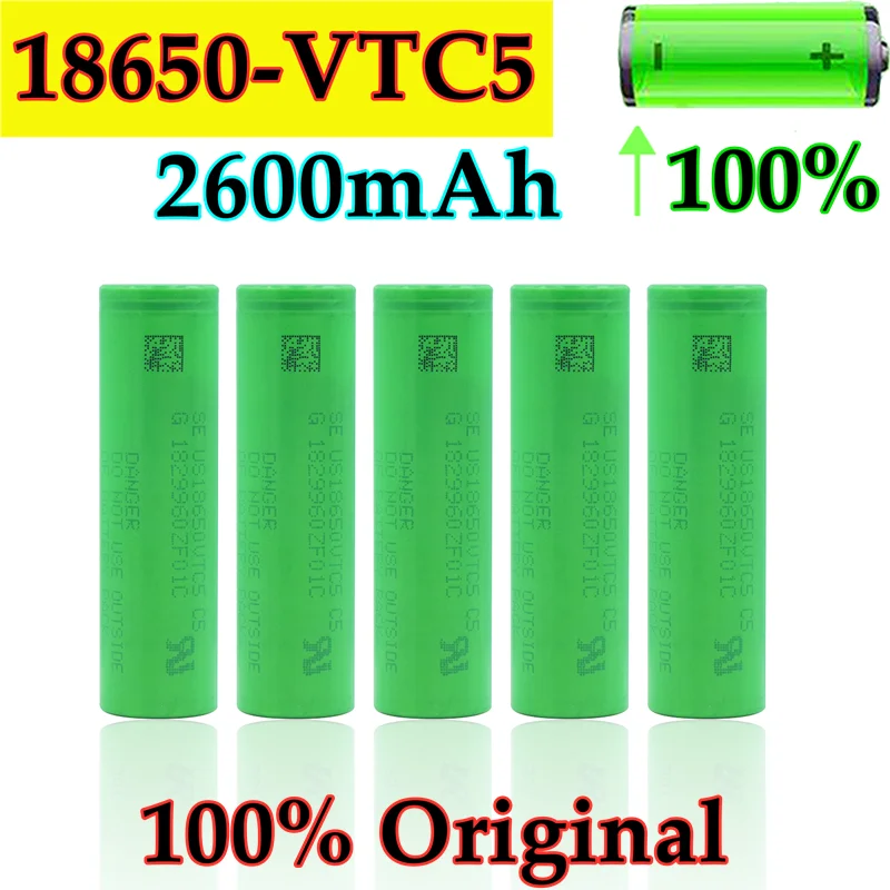 10 шт. 3 7 вольт Перезаряжаемые US18650 VTC5 2600 мА/ч 18650 Батарея Замена V 2600mAh