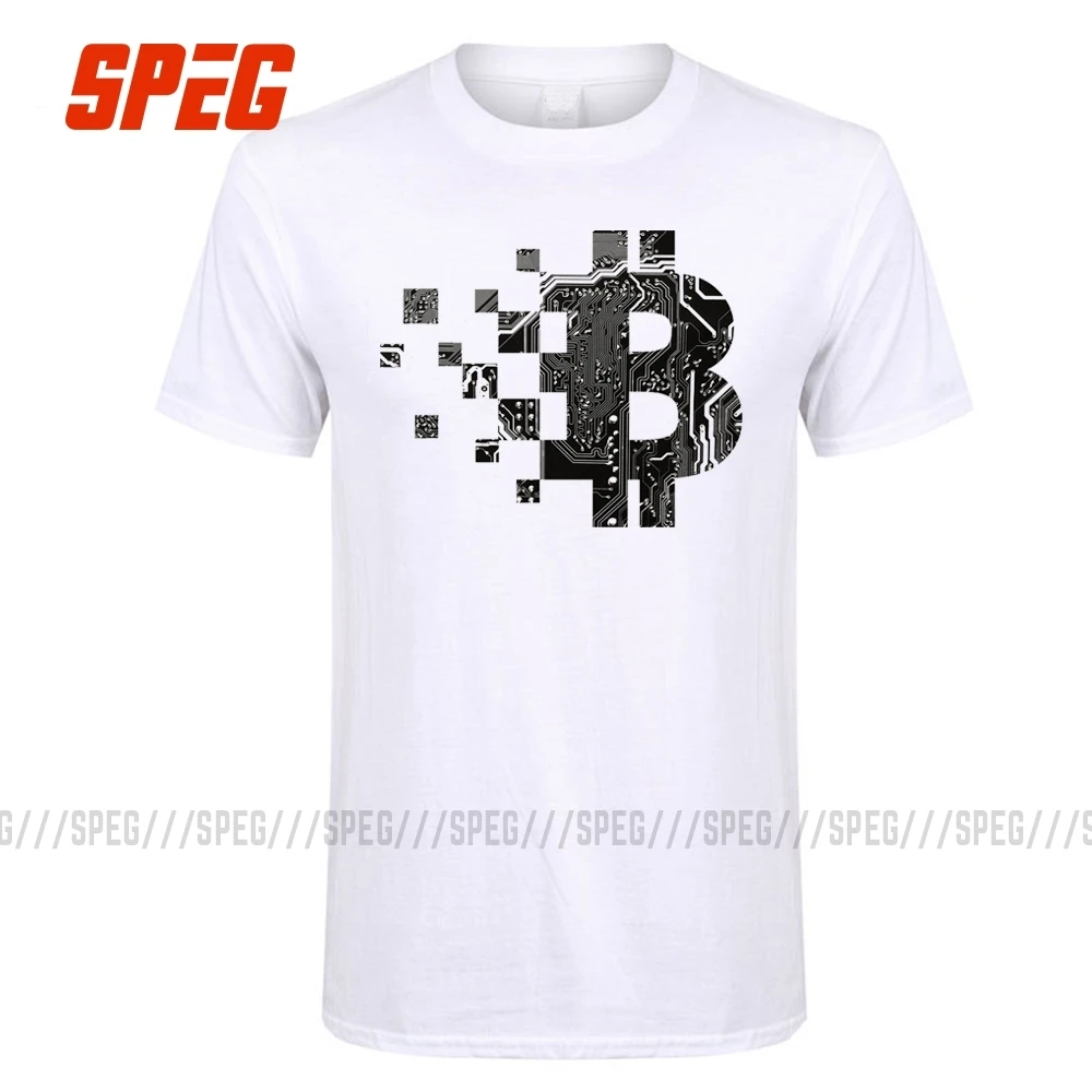 Футболки Биткоин в криптографии, мы доверяем, Мужская футболка с круглым вырезом и коротким рукавом, футболка с криптовалютой, мужские Забавные футболки, хлопковая одежда - Цвет: Белый